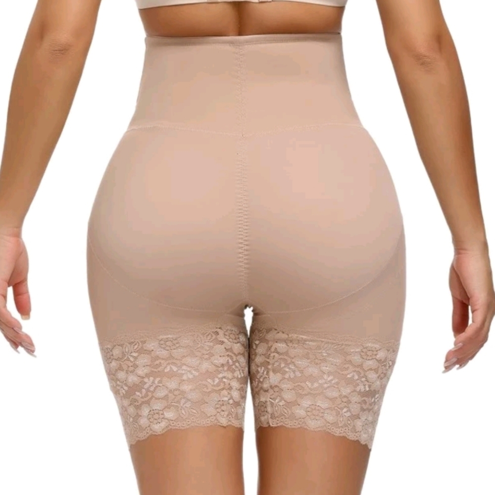 High Waist Shapewear Scrunch Butt Lace Shorts- New- Size Small